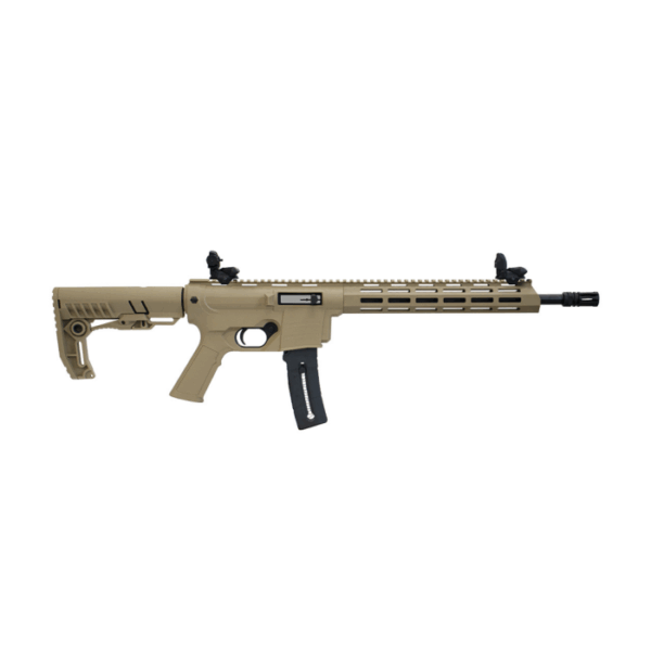 Rifle CBC Delta Semiautomático Calibre .22LR Oxidado Coronha Retrátil Tan